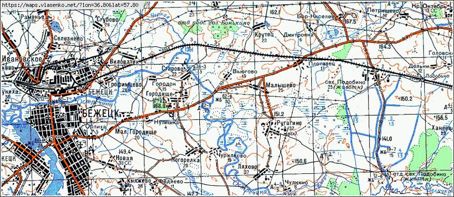 Карта бежецкого района тверской области с деревнями