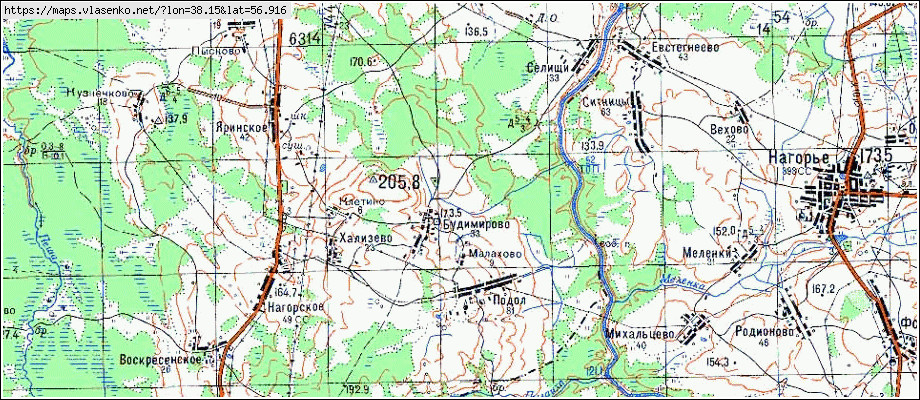 Карта калязинского района тверской области с деревнями и дорогами