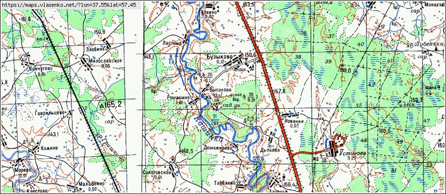 Карта кашинского района тверской области с деревнями и дорогами