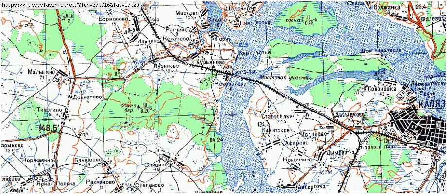 Карта кашинского района тверской области с деревнями и дорогами