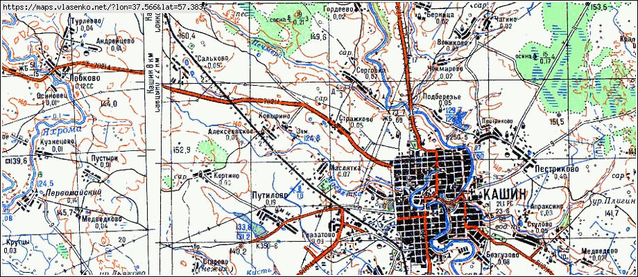 Спутниковая карта кашинского района тверской области