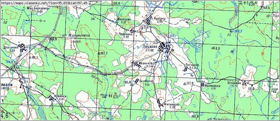 Топографическая карта лихославльского района