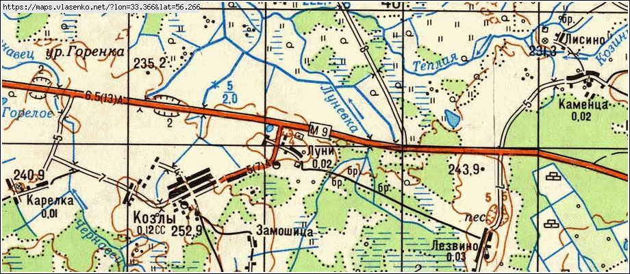 Карта оленинского района тверской области 1942 года