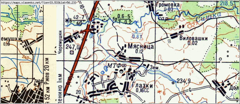 Карта медное тверская область