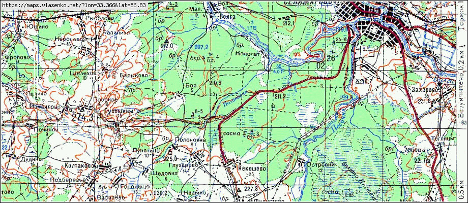 Карта оленинского района тверской области 1942 года