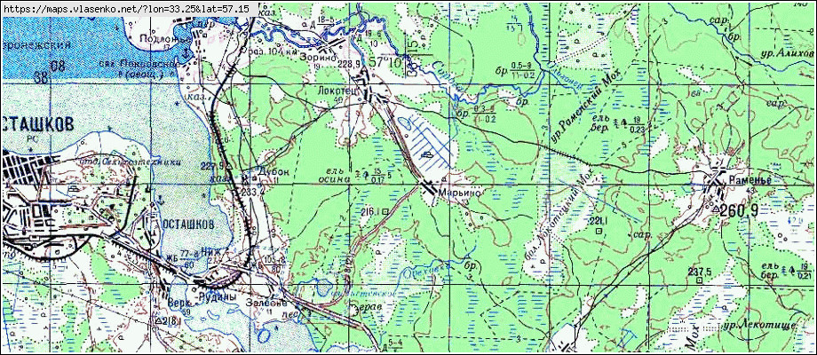 Военная карта осташковского района