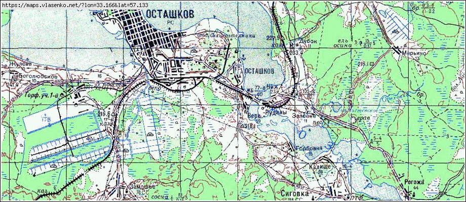 Город осташков карта