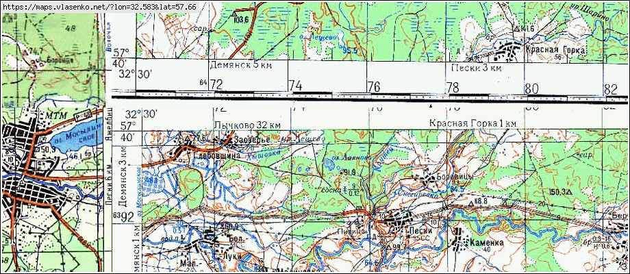 Карта пеновского района