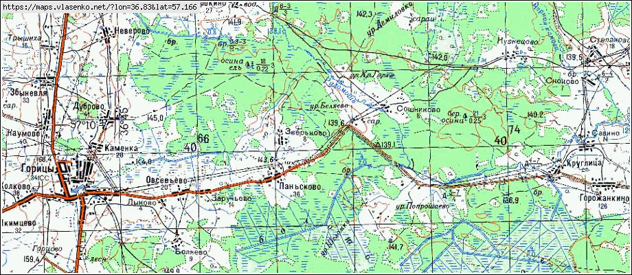 Старая карта рамешковского района