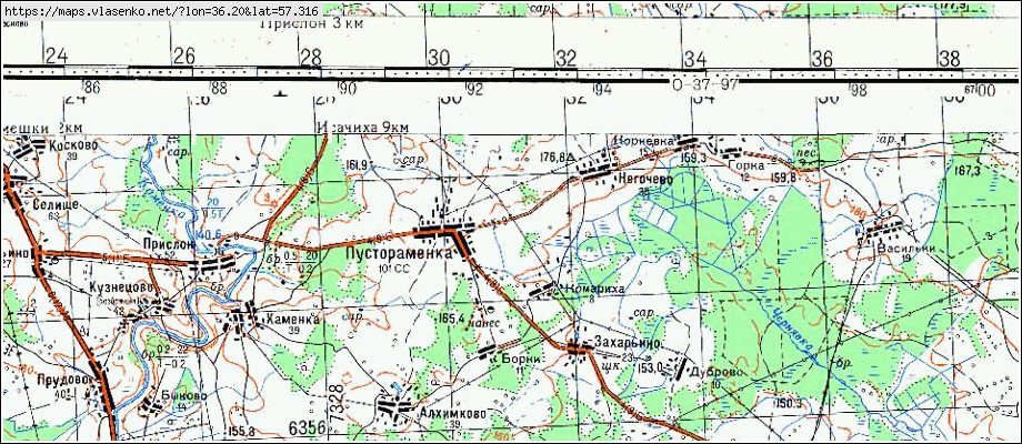 Карта медное тверская область