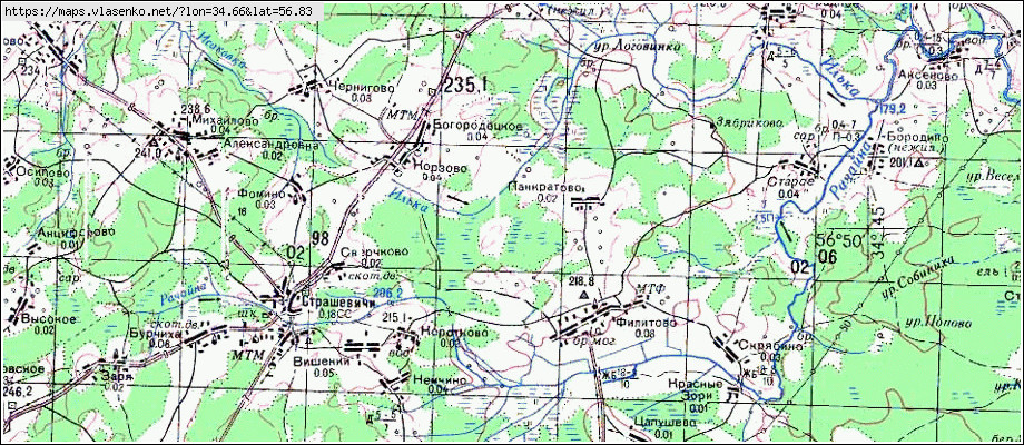 Старинная карта ржевского района тверской области