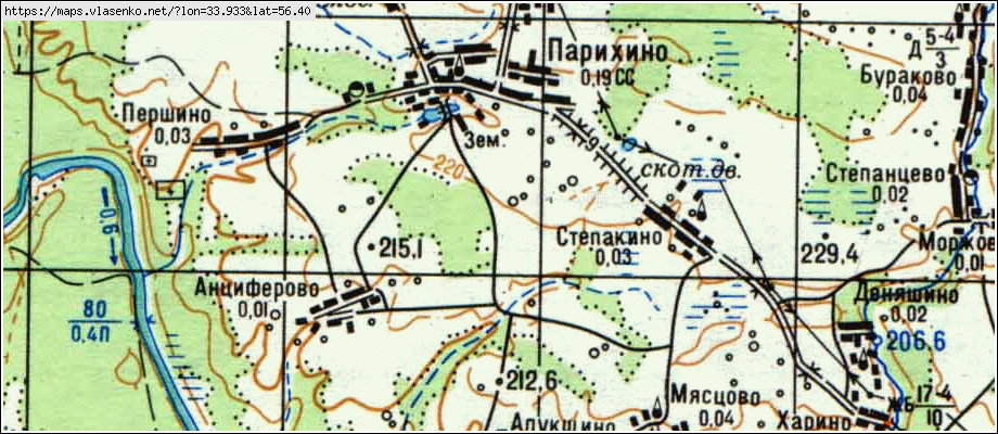 Ржевский район карта деревень