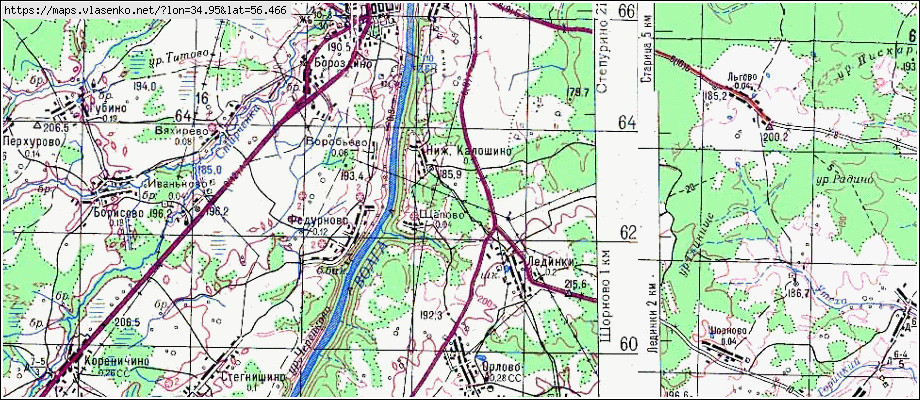 Карта старицкого района с деревнями до 1941 года