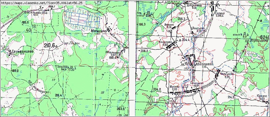 Карта зубцовского района тверской области 1942 года