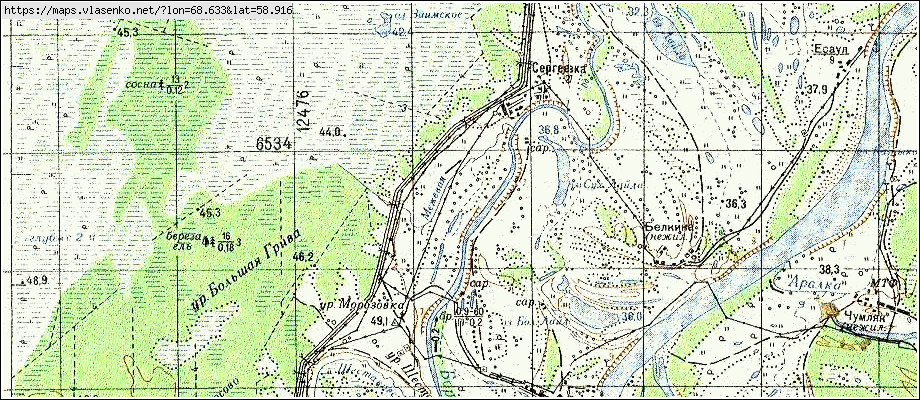 Карта поселка туртас