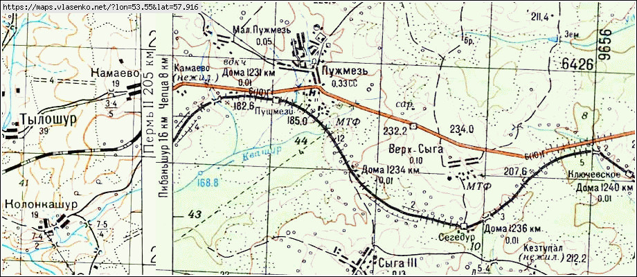 Старая карта кезского района