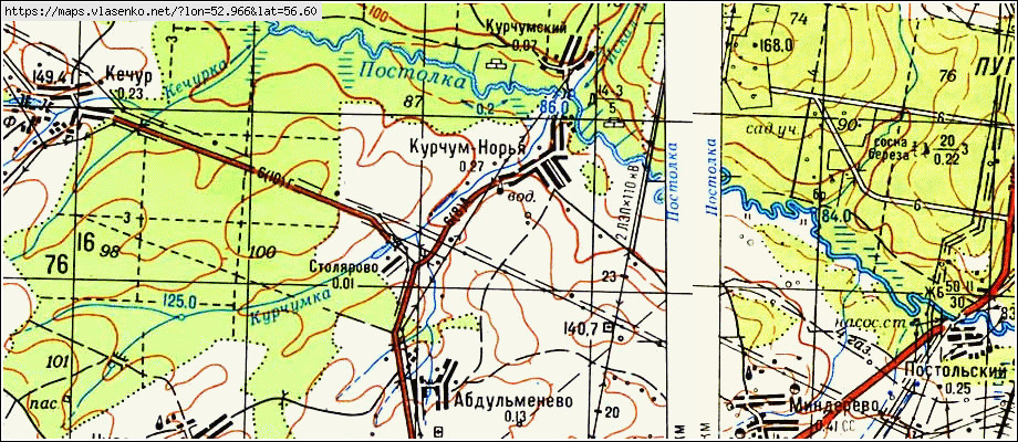 Карта малопургинского района с деревнями