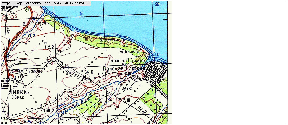 Топографическая карта ульяновской области 1949