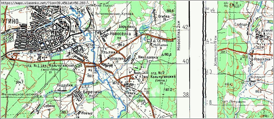 Карта кольчугинского района с деревнями