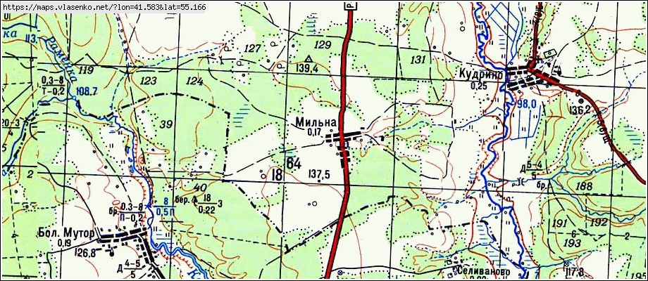 Карта меленковского района 1950 года