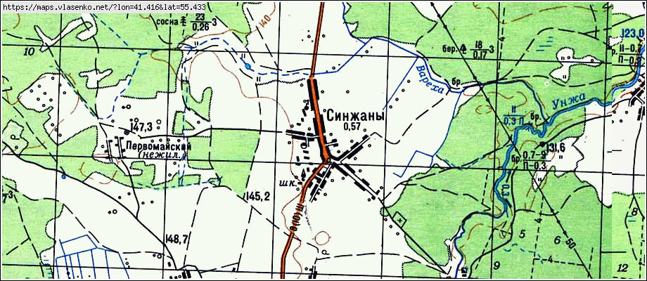 Карта меленковского района со спутника