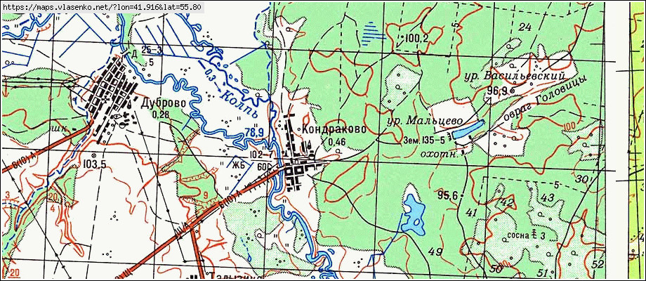 Топографическая карта муромского района