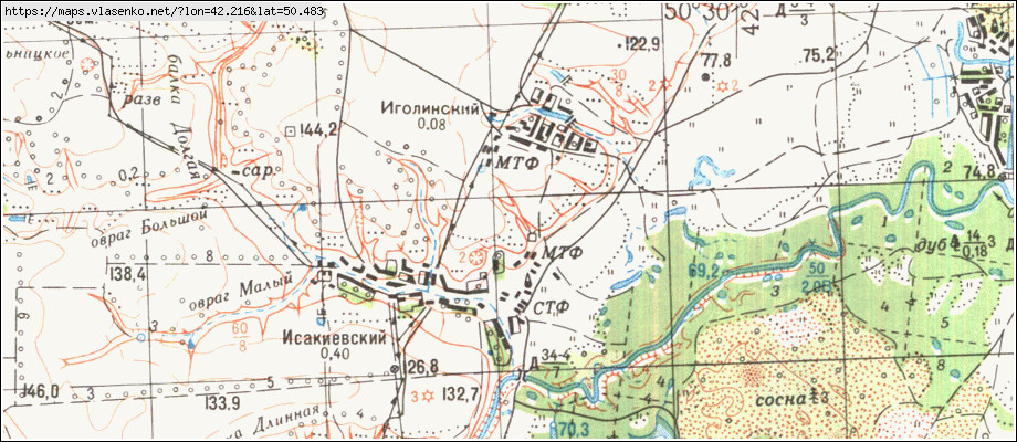 Карта ИГОЛИНСКИЙ, Волгоградская область, Алексеевский район