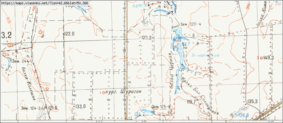 Карта САМОЛШИНСКИЙ, Волгоградская область, Алексеевский район