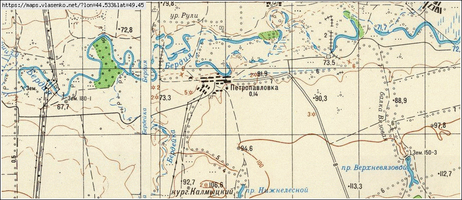 Карта ПЕТРОПАВЛОВКА, Волгоградская область, Дубовский район