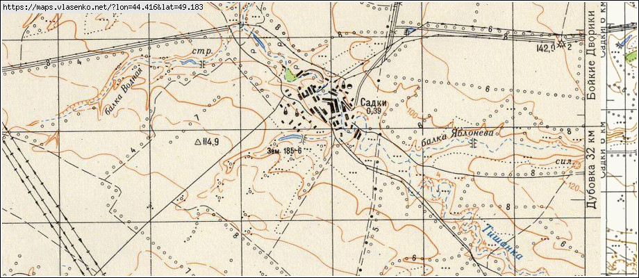 Карта САДКИ, Волгоградская область, Дубовский район