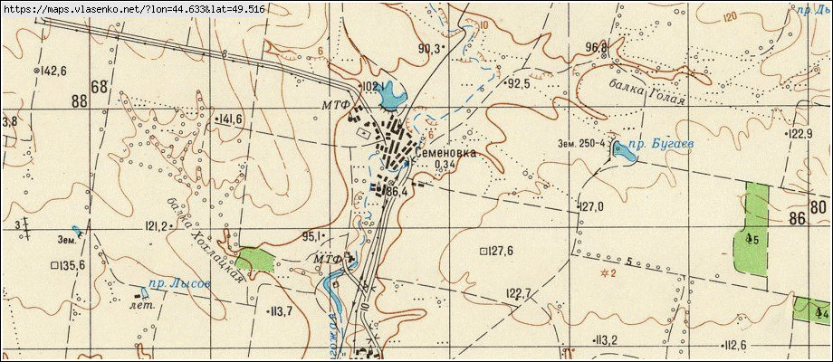 Карта СЕМЕНОВКА, Волгоградская область, Дубовский район