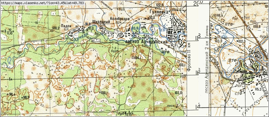 Карта ШКОЛЬНЫЙ, Волгоградская область, Фроловский район