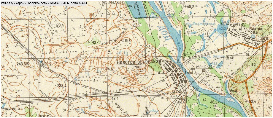 Карта НОВОГРИГОРЬЕВСКАЯ, Волгоградская область, Иловлинский район