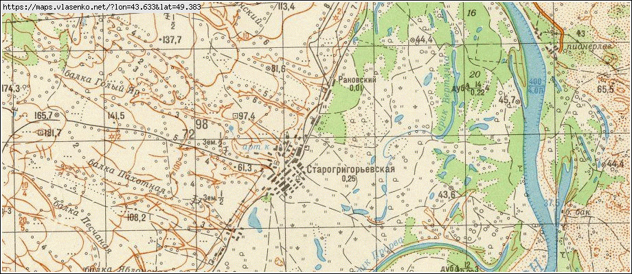 Карта РАНОВСКИЙ, Волгоградская область, Иловлинский район
