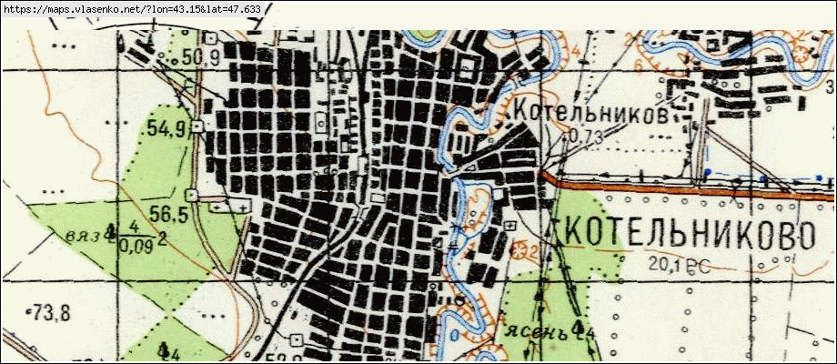 Карта КОТЕЛЬНИКОВО, Волгоградская область, Котельниковский район