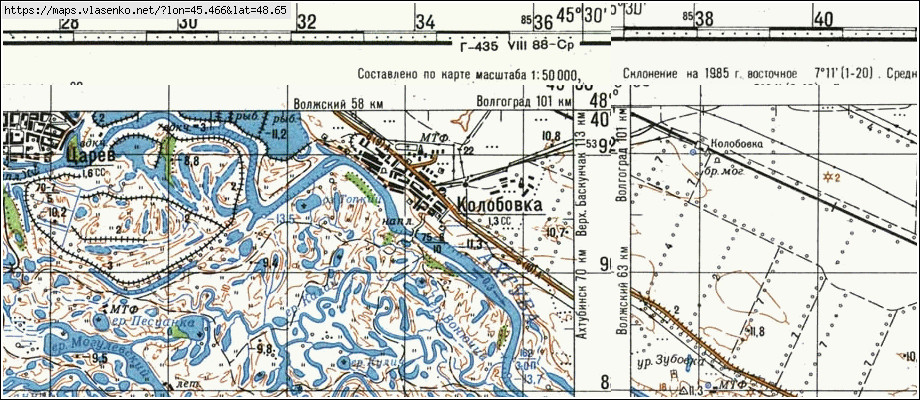 Карта ленинской поймы