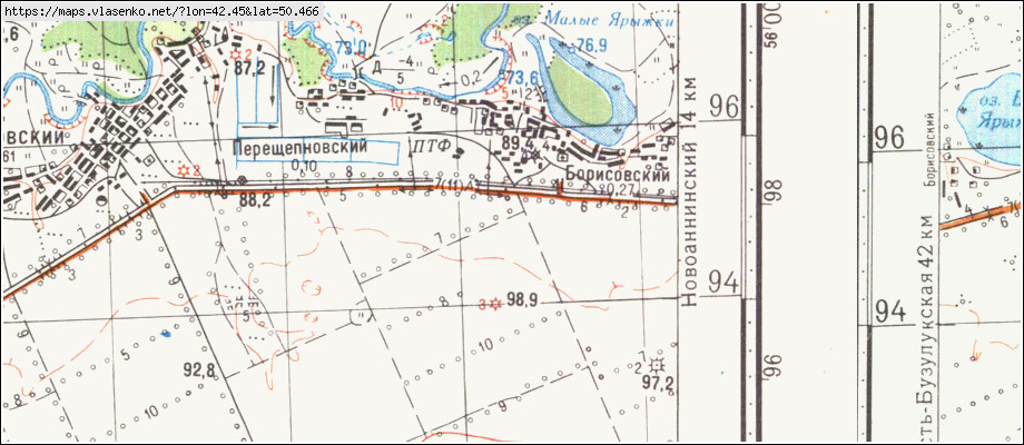 Карта ПЕРЕЩЕПНОВСКИЙ, Волгоградская область, Новоаннинский район