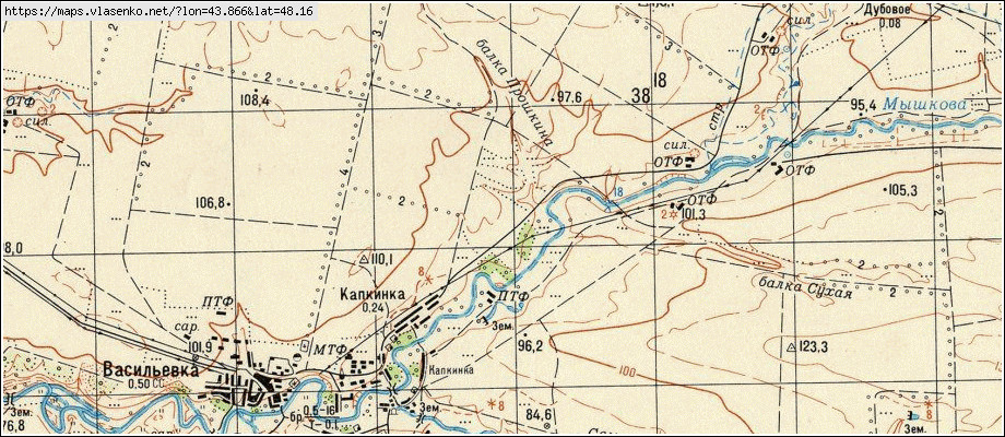 Карта ТИХИЙ, Волгоградская область, Октябрьский район