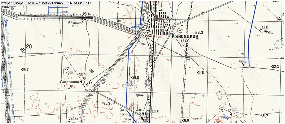 Карта КАЙСАЦКОЕ, Волгоградская область, Палласовский район