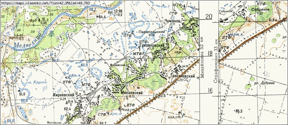 Карта ПЕРЕПОЛЬСКИЙ, Волгоградская область, Серафимовичский район