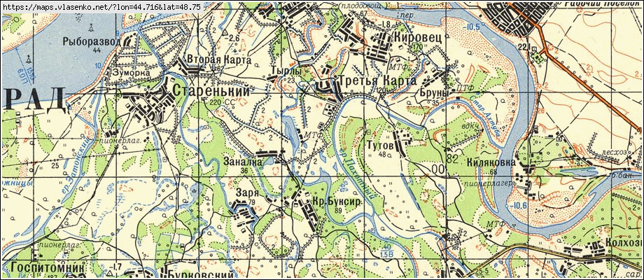 Карта БРУНЫ, Волгоградская область, Среднеахтубинский район