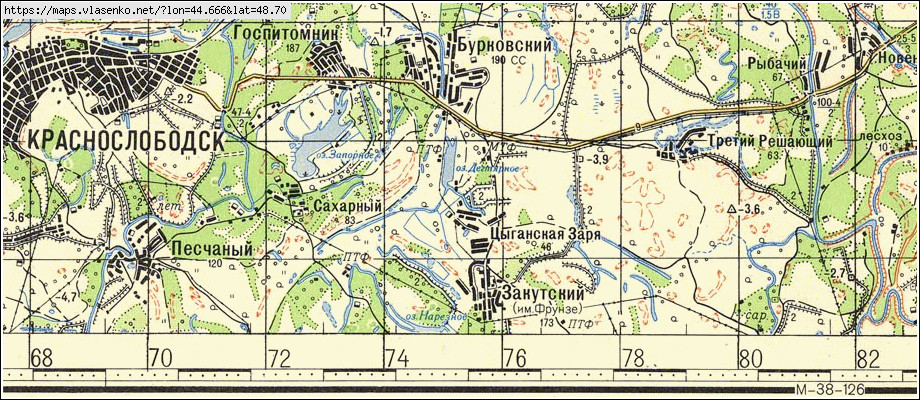 Карта БУРКОВСКИЙ, Волгоградская область, Среднеахтубинский район