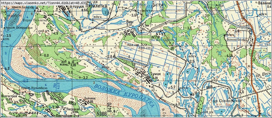 Карта ленинской поймы