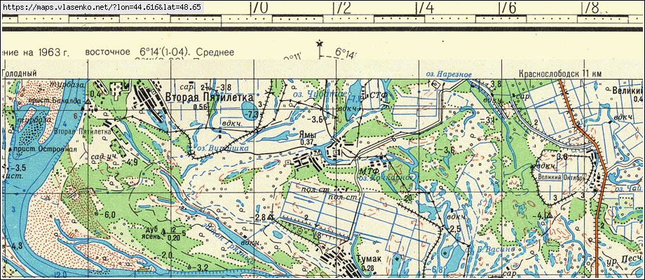 Карта ЯМЫ, Волгоградская область, Среднеахтубинский район