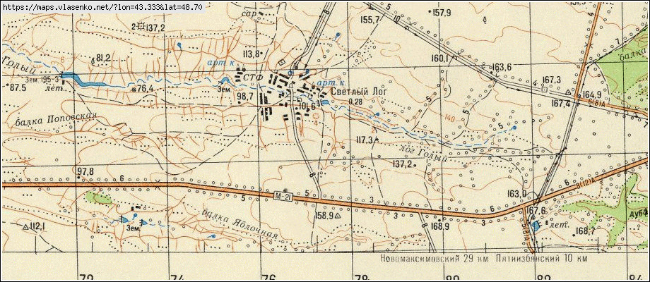 Карта СВЕТЛЫЙ ЛОГ, Волгоградская область, Суровикинский район