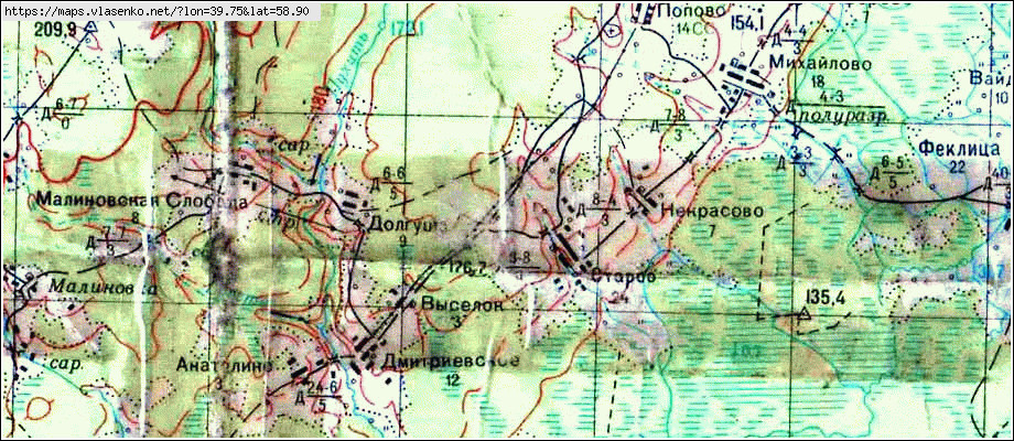 Старая карта грязовецкого района