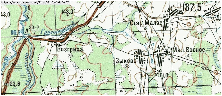 Старая карта устюженского района