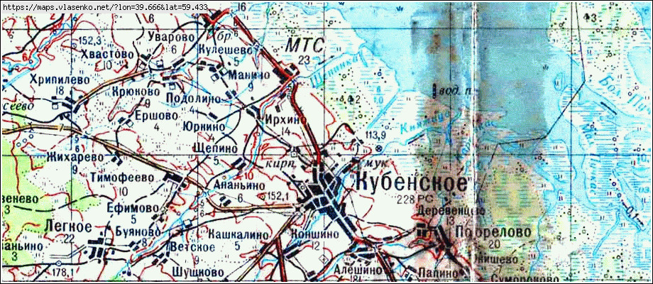 Кубенское сельское поселение карта