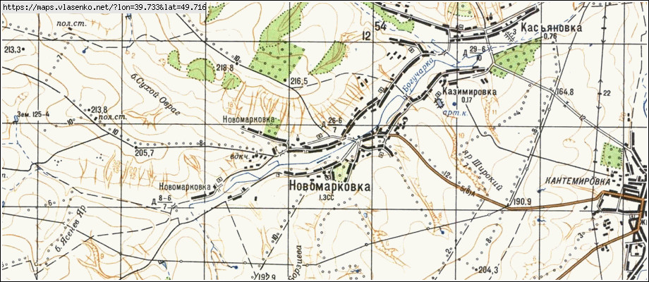 Карта кантемировки с улицами и номерами домов