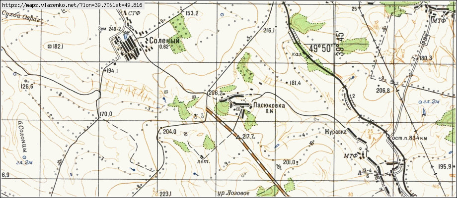 Воронежская область топографическая карта